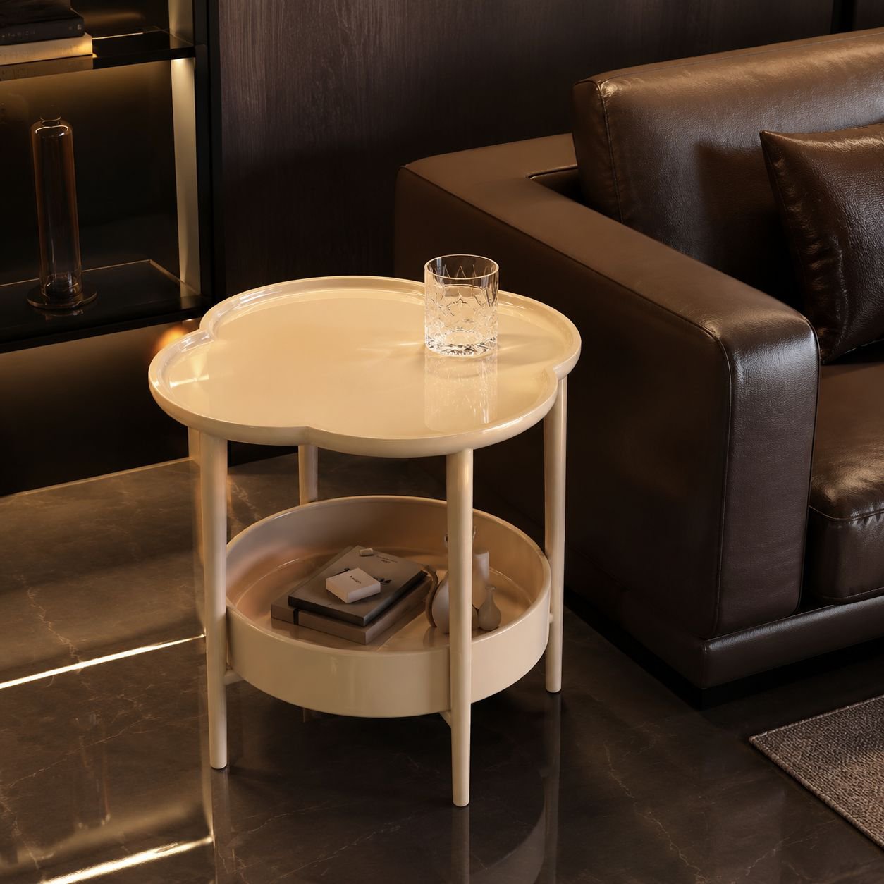 JMY Nordic Cream Small Coffee Table in modern living room
