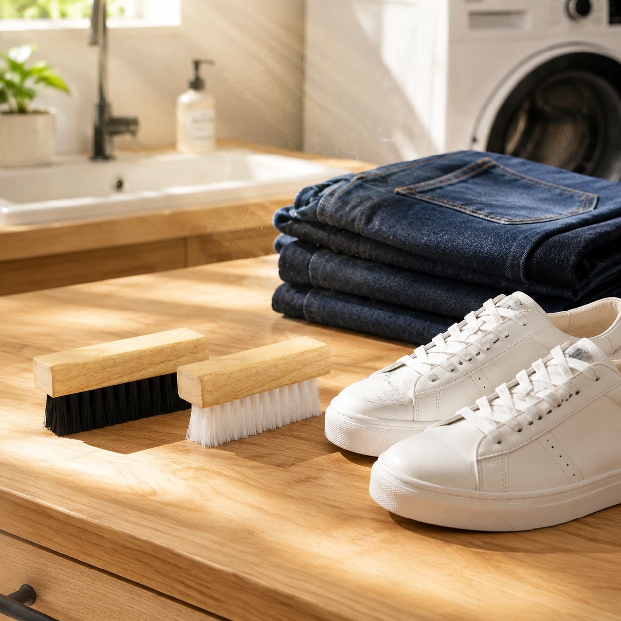 Premium quality sneaker cleaning wooden brush