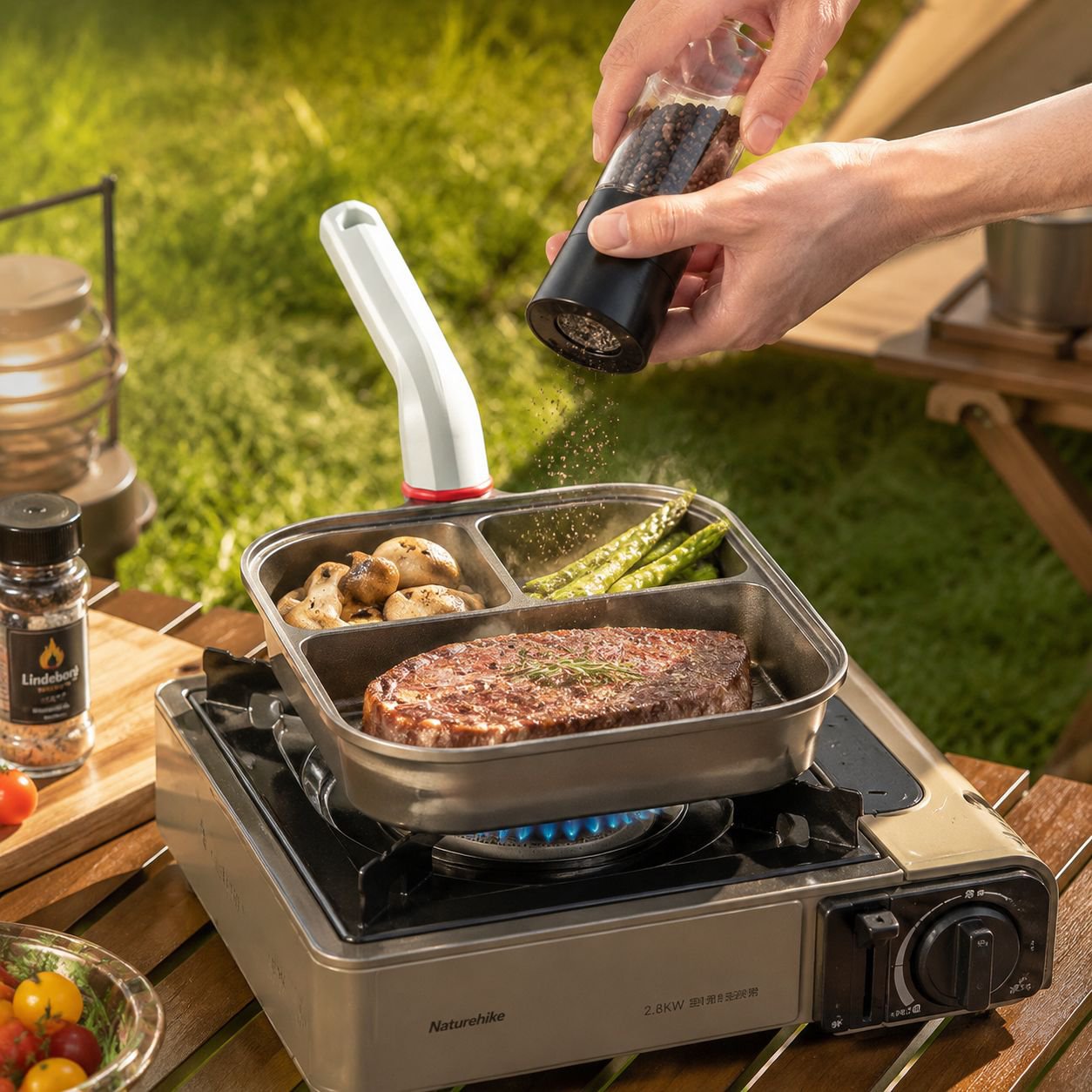 Titanium Three-in-One Breakfast Frying Pan Non-Stick Thickened Deep Egg & Burger Pan