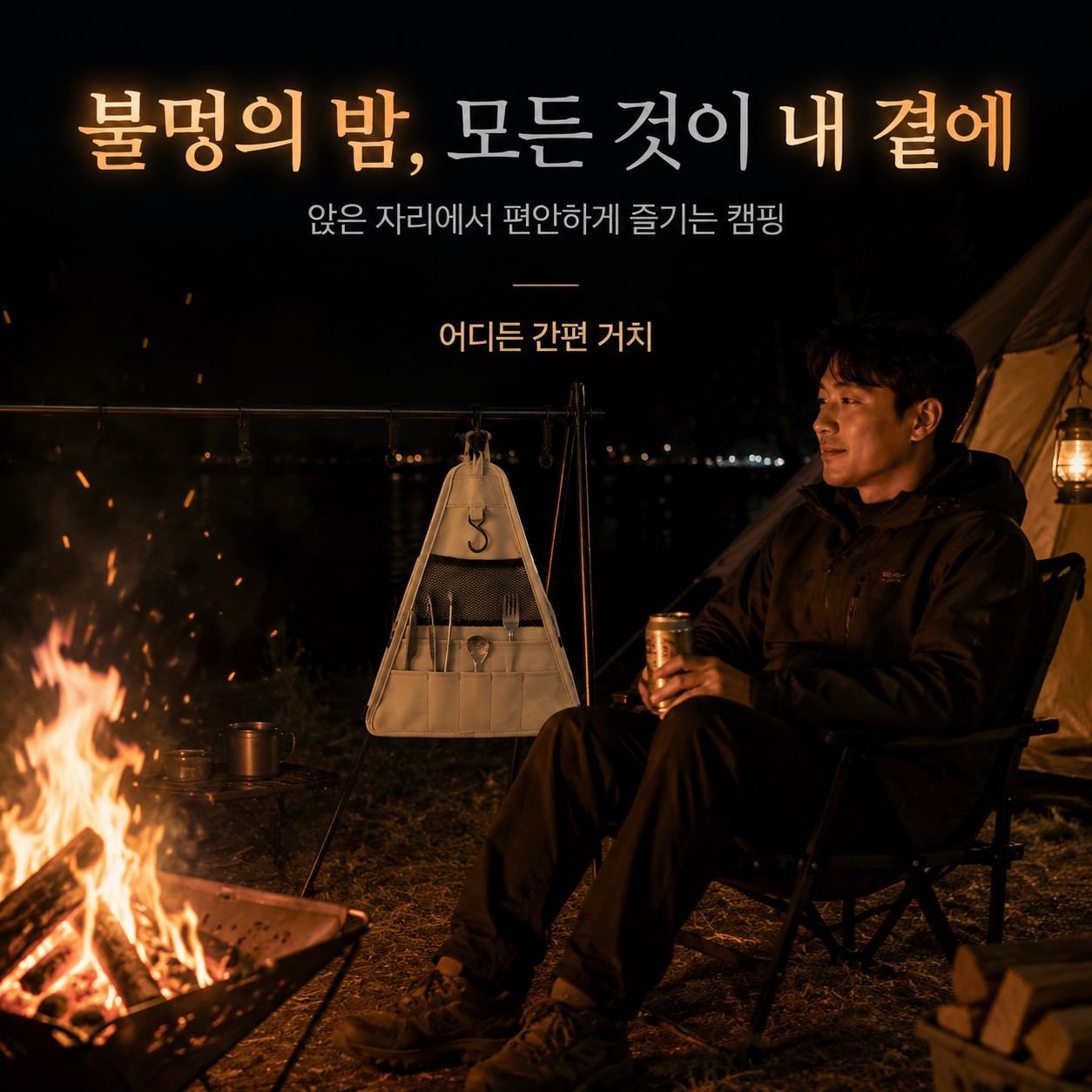 캠핑 야외 삼각 선반 다기능 수납가방