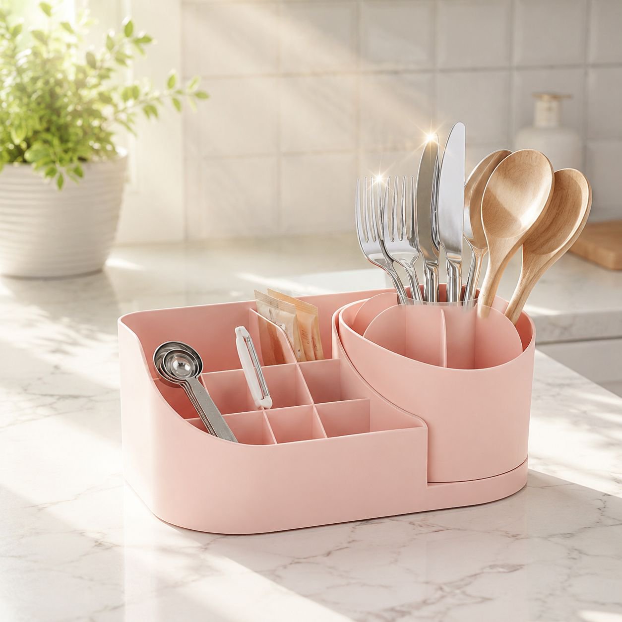 Easy-access office organizer with rotating feature