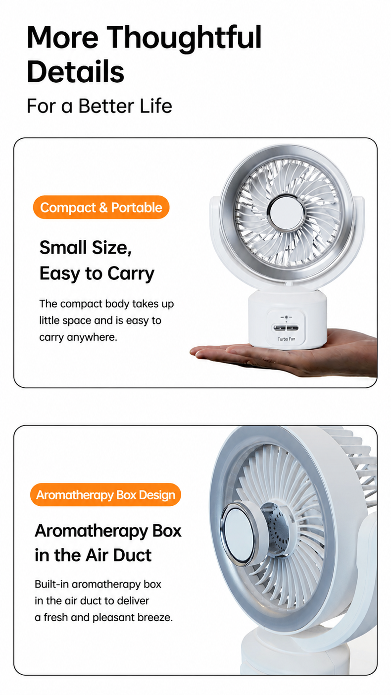 Modern design USB desktop fan with LED light