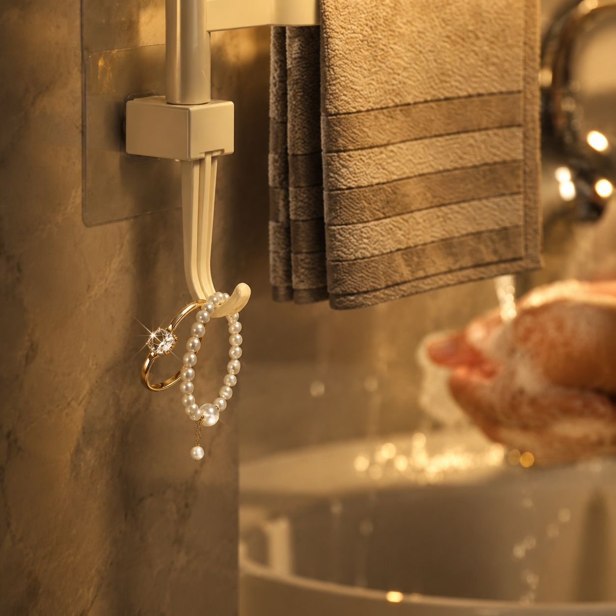 Waterproof NoPunch Rotating Towel Rack Bathroom Shelf Bath Towel Rack Bathroom Bathroom Accessories