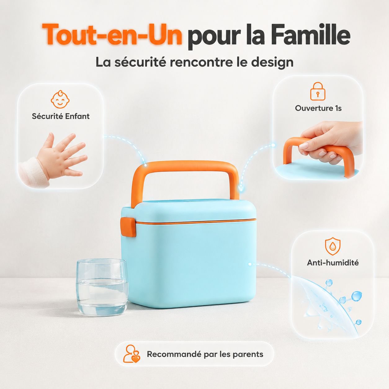 Boîte à médicaments grande capacité