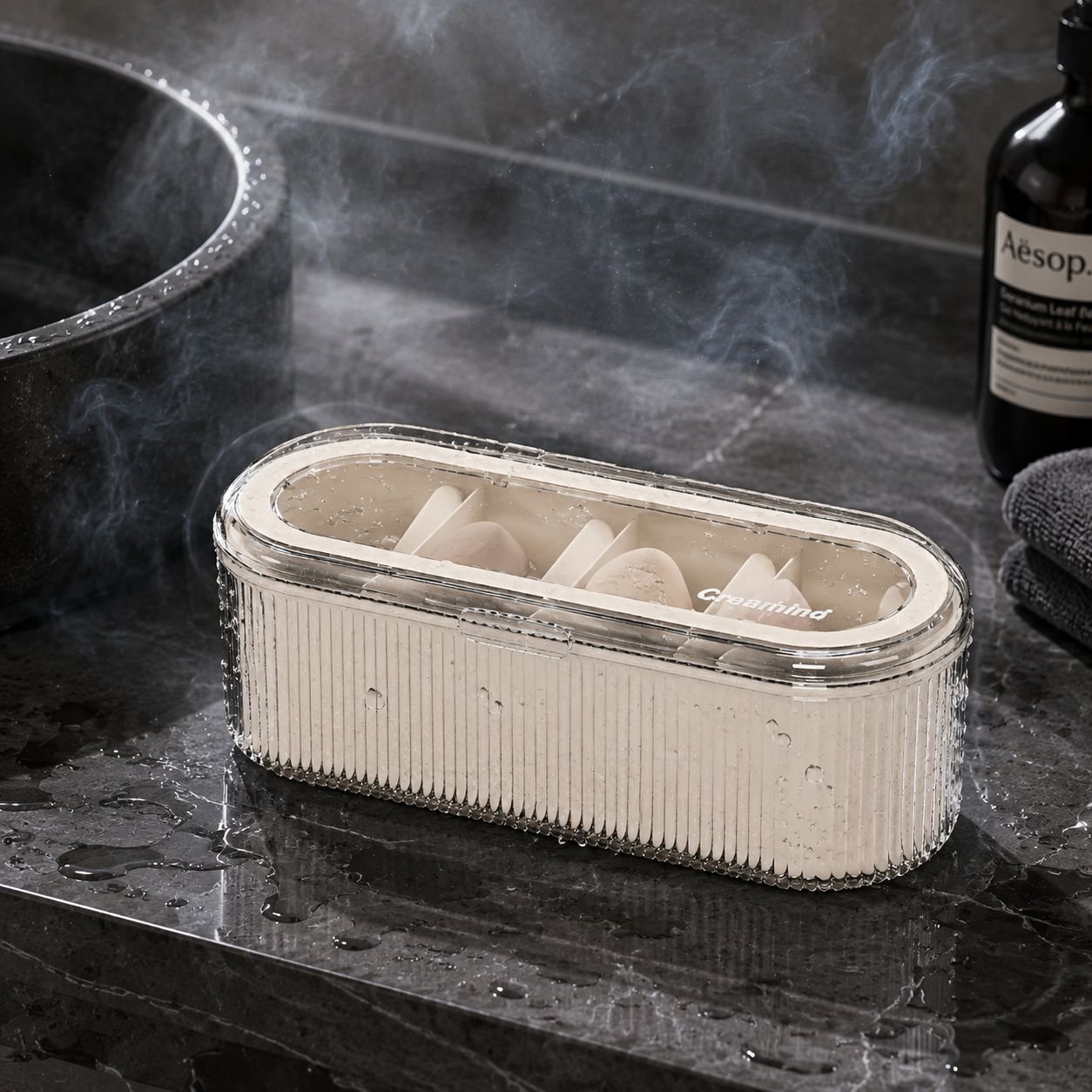 Transparente Make-up-Pinsel-Aufbewahrungsbox mit Deckel, staubdicht und hochwertig