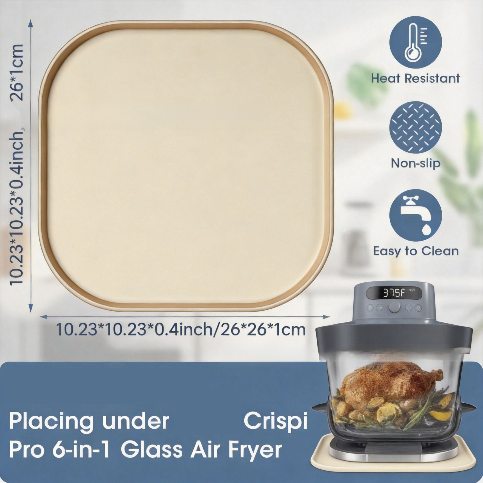 Silicone countertop protector mat for Ninja Crispi Pro