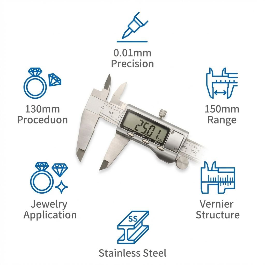 Stainless steel digital caliper measuring tool