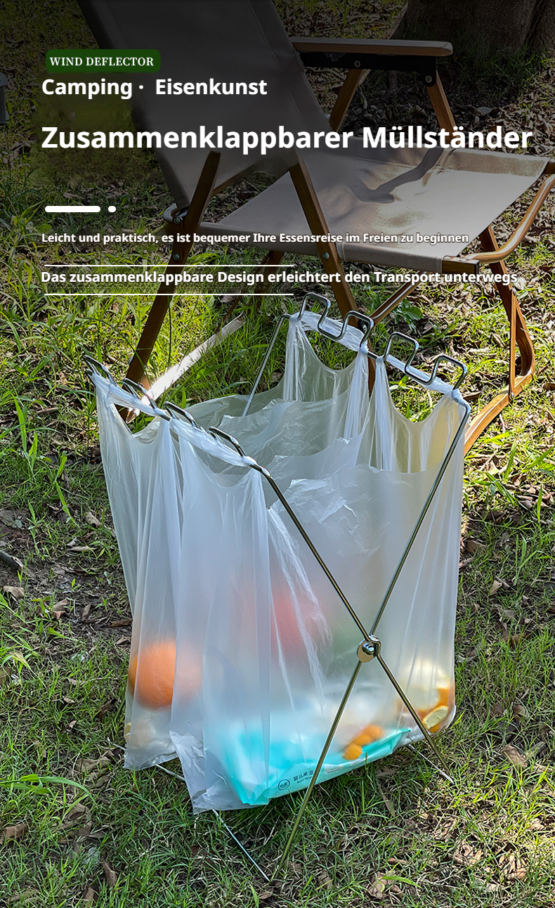 Faltbarer Outdoor-Müllsackständer im Garten