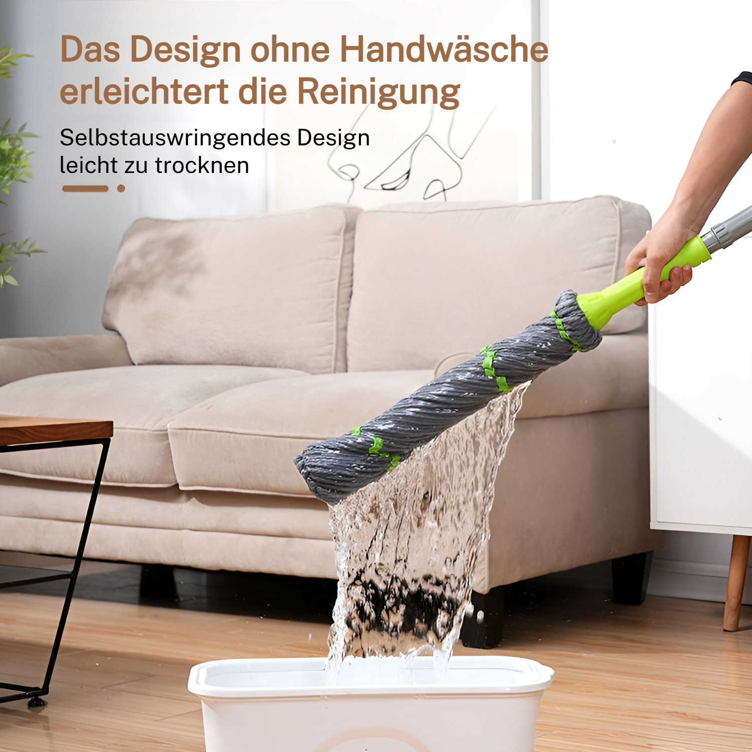 Mikrofaser-Schleudermopp mit Ersatzkopf