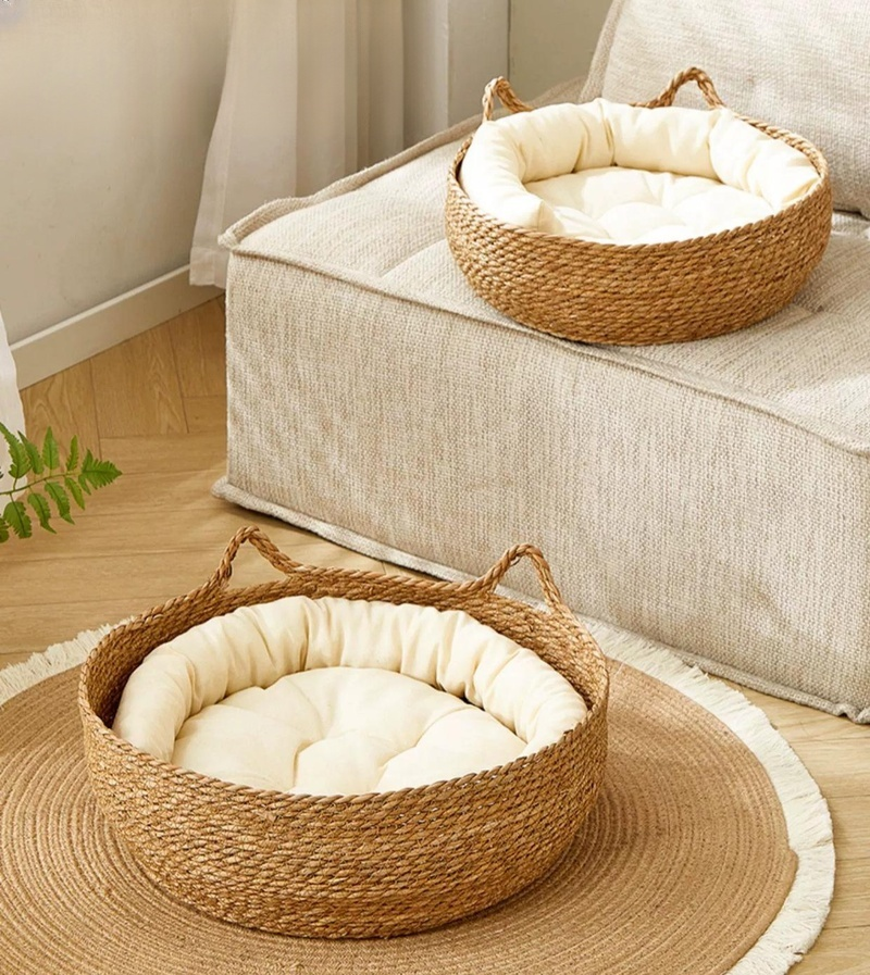 ที่นอนแมวหวายสานขนาดใหญ่