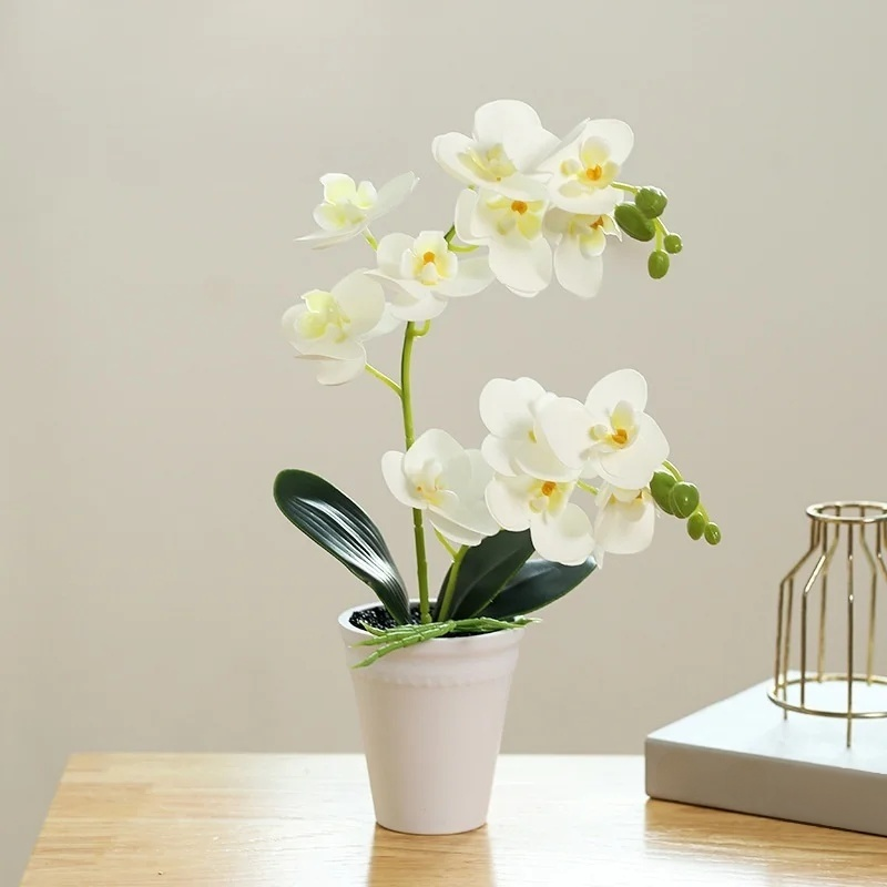 Plante d’orchidée papillon artificielle faite à la main, décoration intérieure