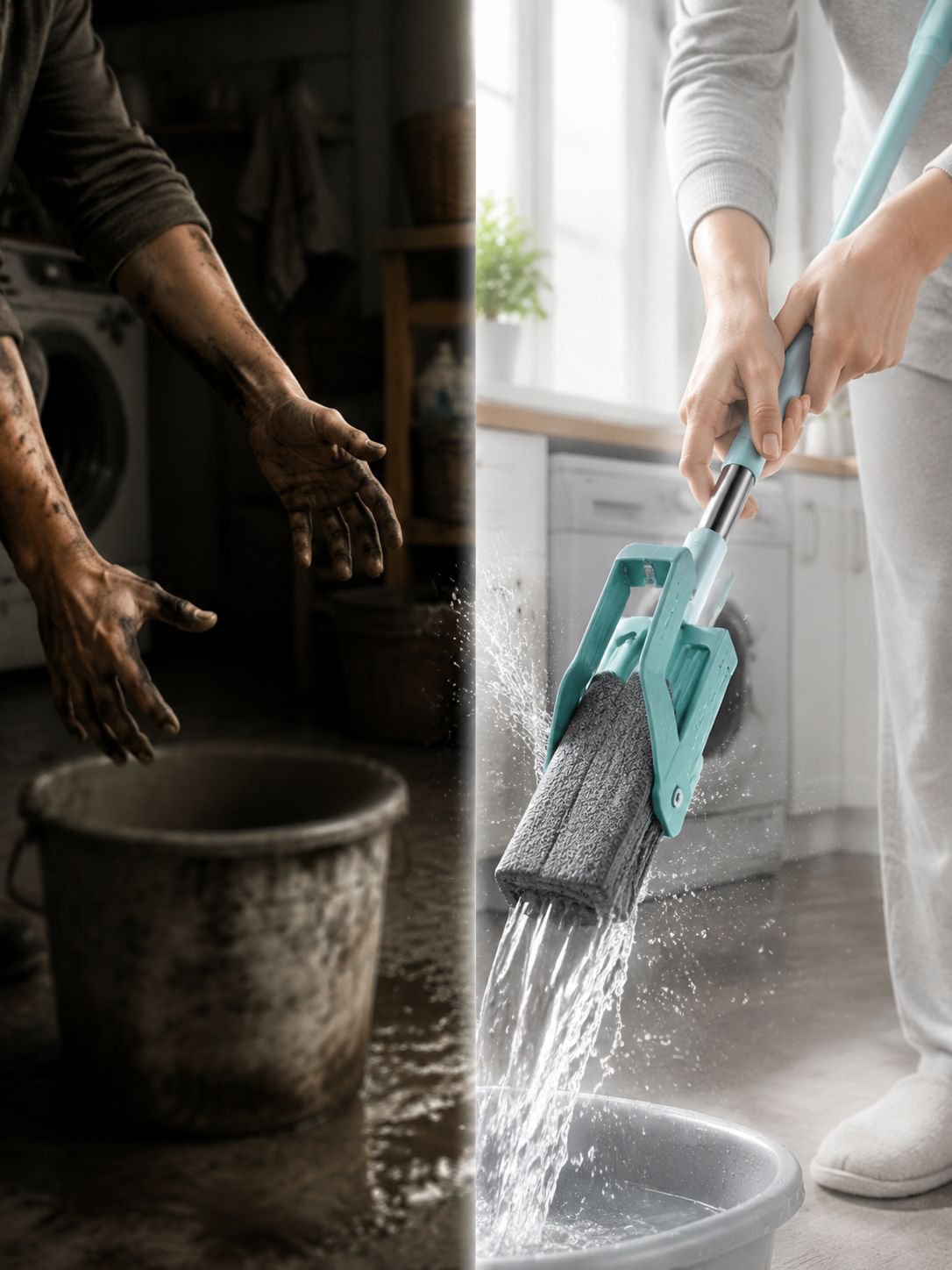 All-in-one home cleaning solution with self-wringing feature