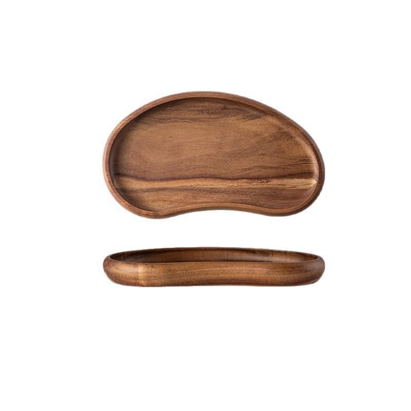 Light Luxury Walnut Serving Tray High-End Hotel Dessert Fruit Platter