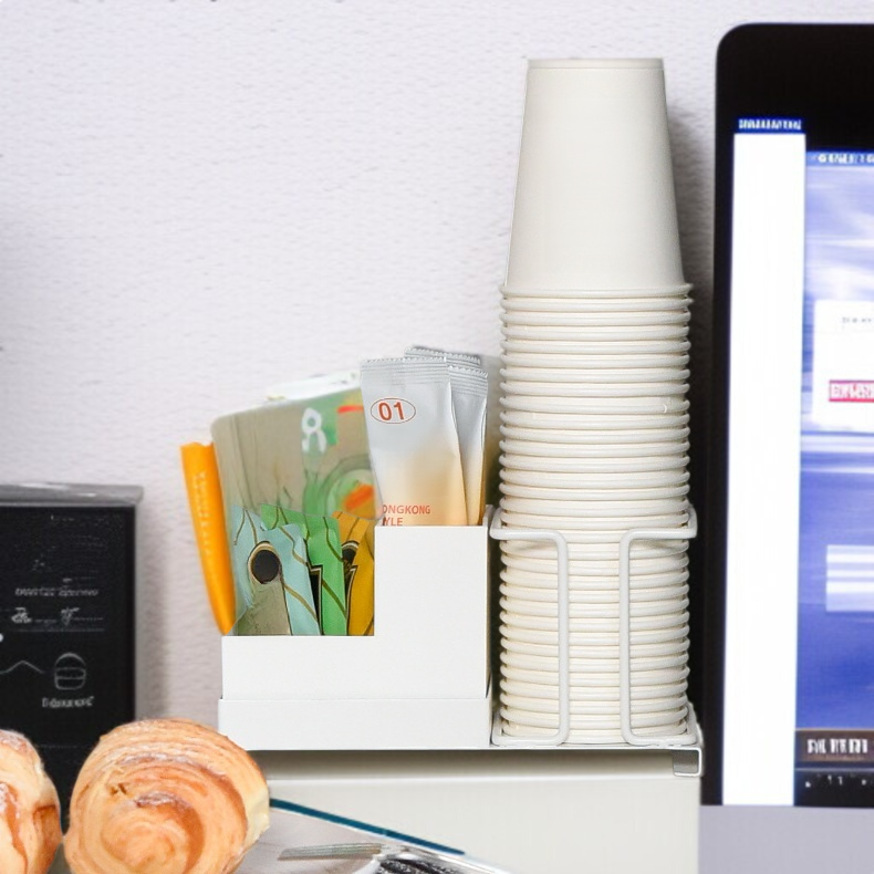 Home Bar Tischplatte Organizer mit Einwegbecher Fach und Tee Box