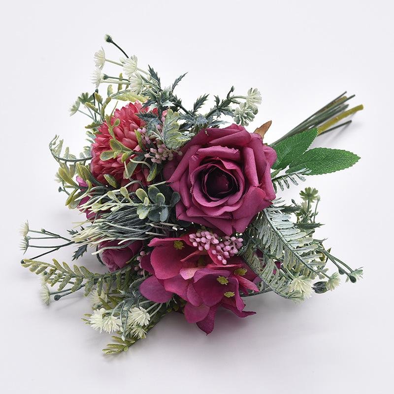 수제 인조 장미 꽃다발