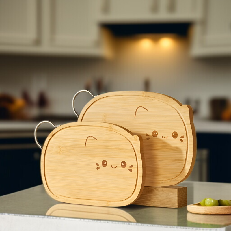 항균 원목 과일 이유식 도마 전면 모습