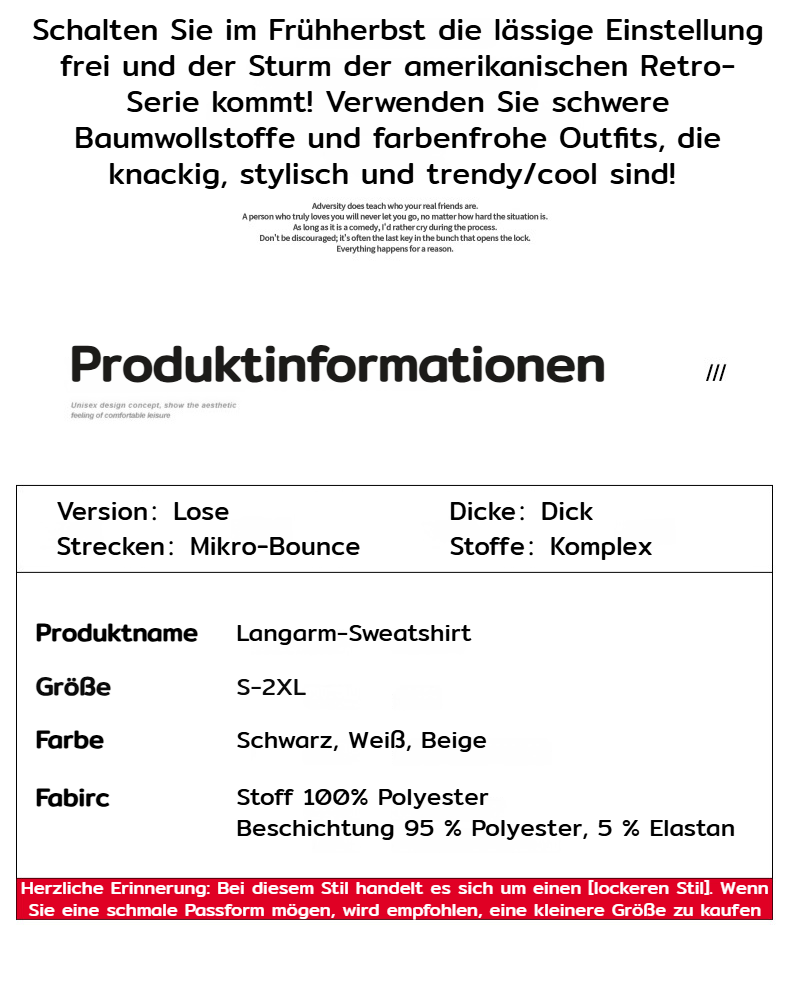 Sweatshirt Damen mit Zipper und lockerem Schnitt