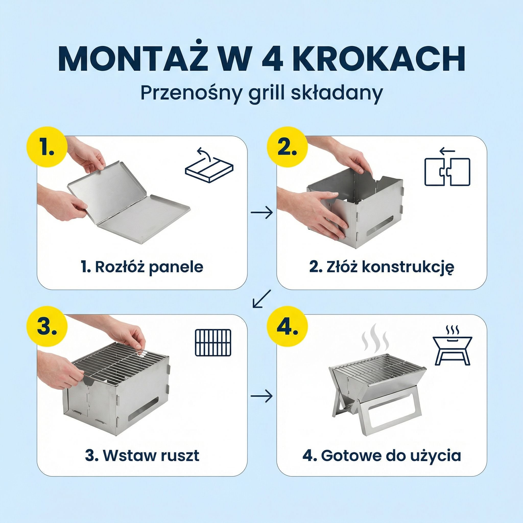 Zewnętrzny składany grill BBQ