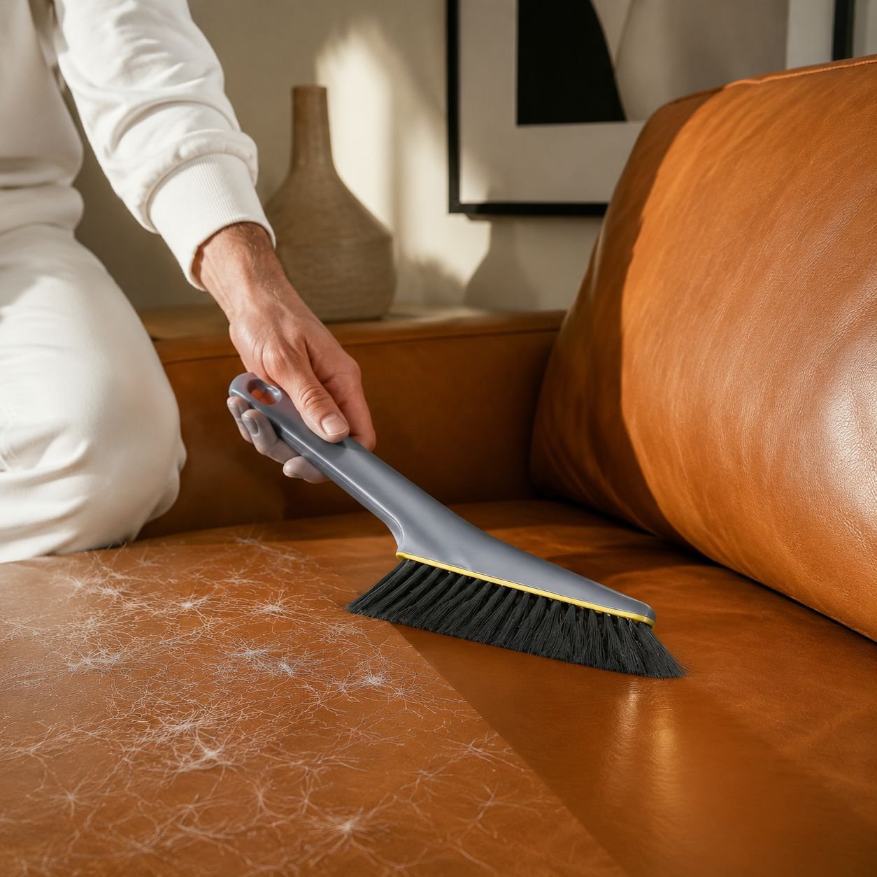 Easy-to-use bed brush for efficient dust removal
