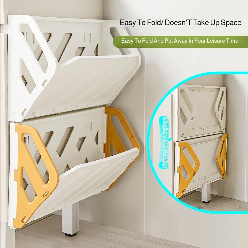 Zapatero plegable de pared sin taladro y antirrobo para el hogar y baño