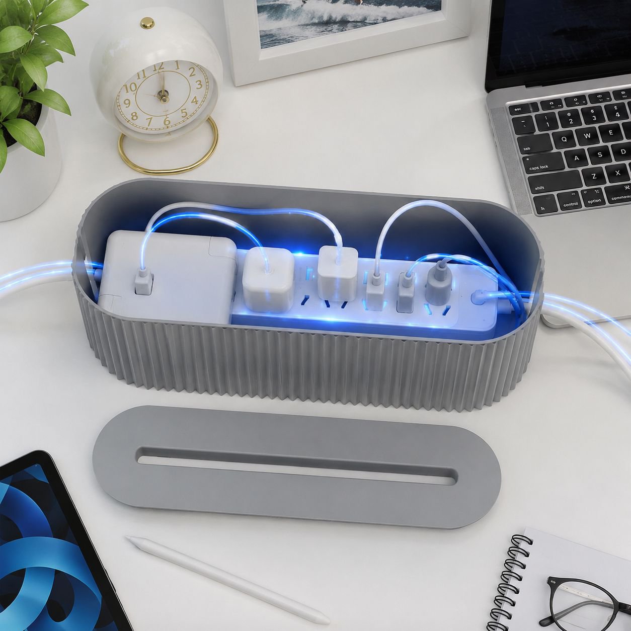 Power Cord Organizer Box, Multi-purpose Protective Socket Shelf