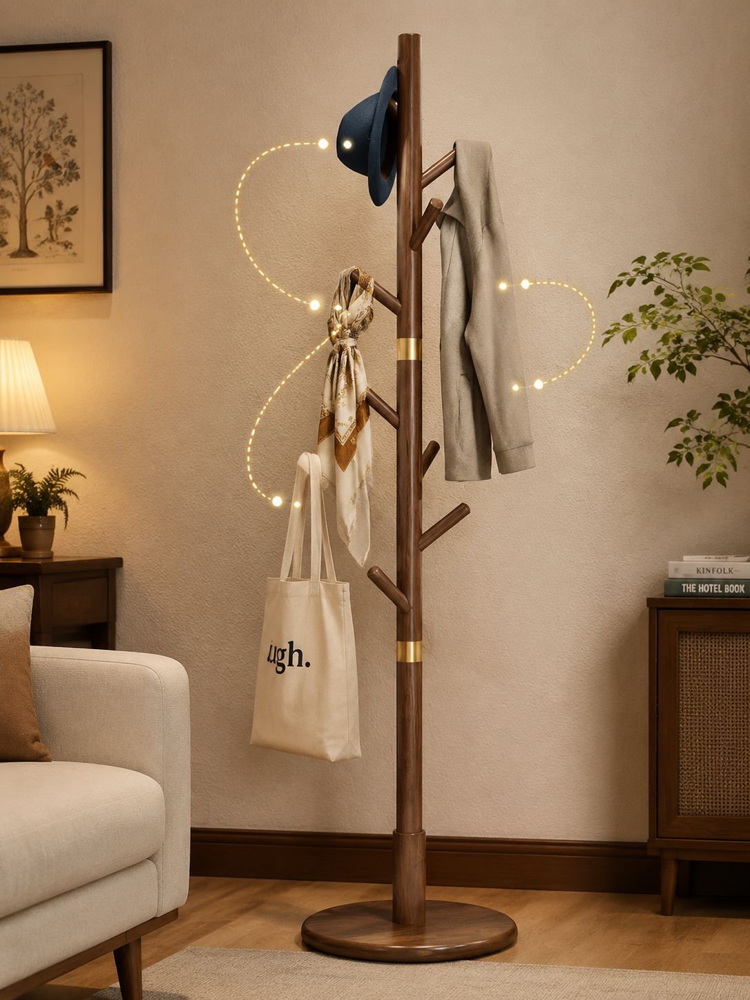 High-quality wooden coat rack for home storage