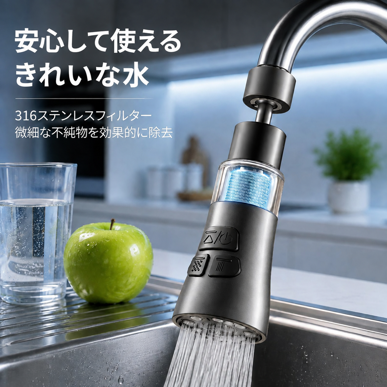 360°回転 蛇口フィルターエクステンダー