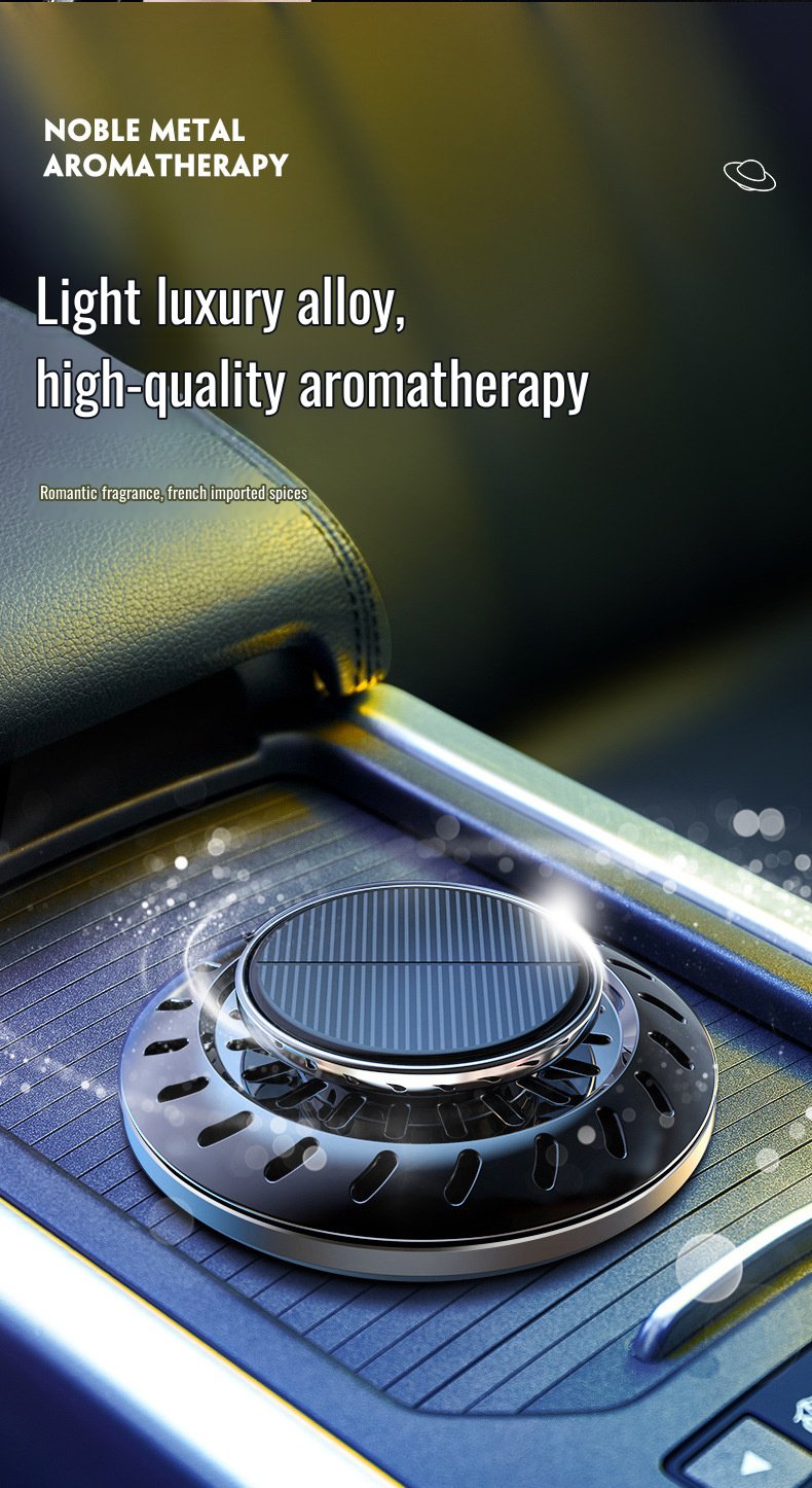 Rotating car diffuser enhancing car interior aesthetics