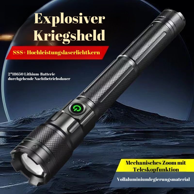 Himmelsdurchdringende, tragbare, robuste Hochleistungs-Taschenlampe mit großer Reichweite