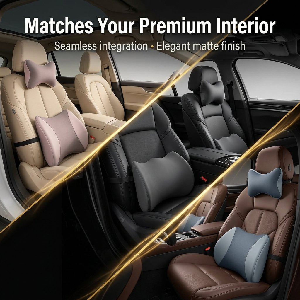 Car Seat Lumbar Pillow, Ergonomic Back Support Cushion
