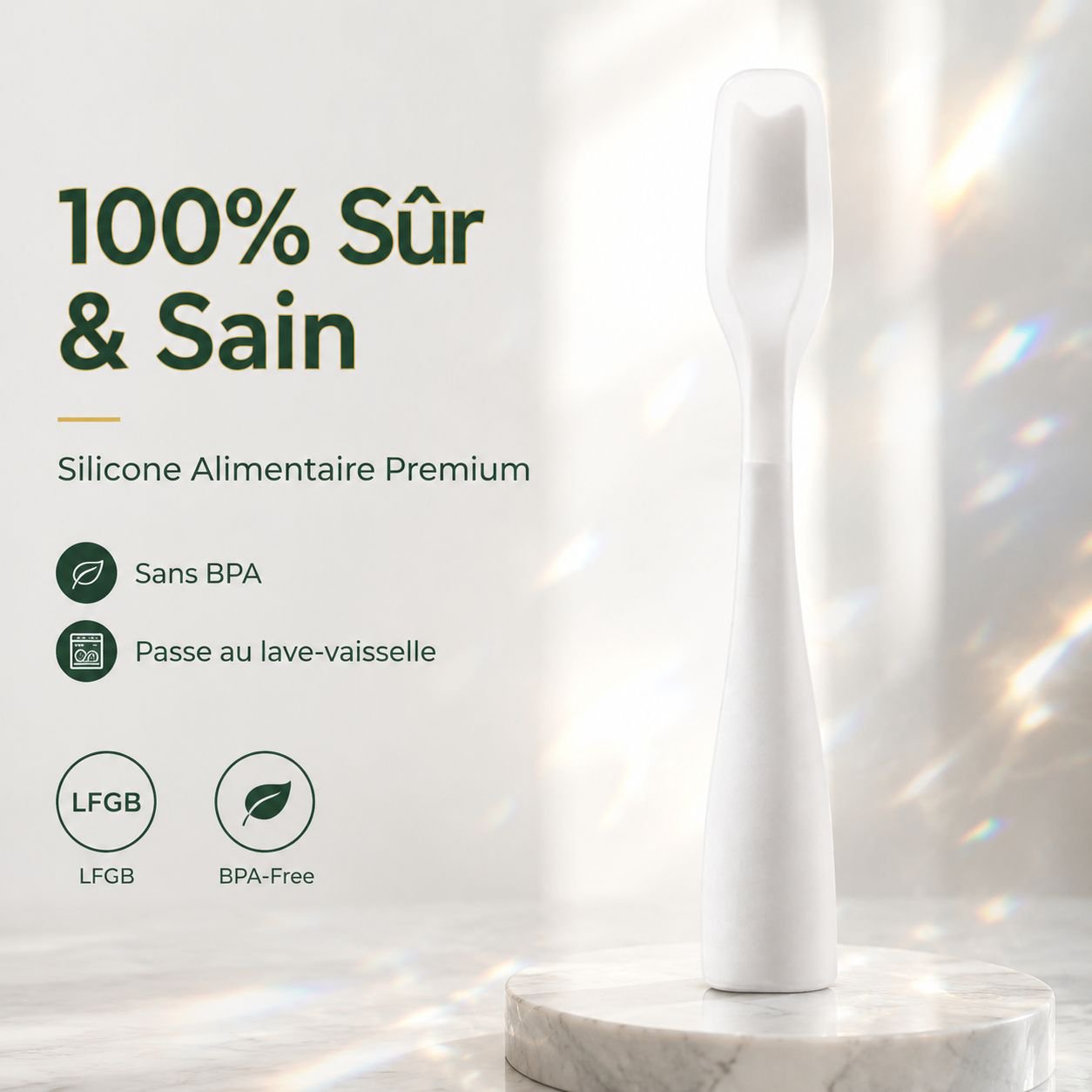 Spatule à beurre en silicone, mini cuillère à yaourt