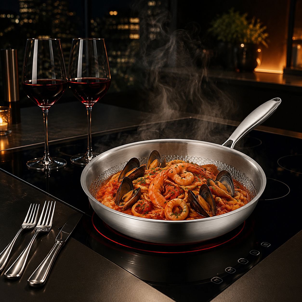 Uncoated non-stick frying pan