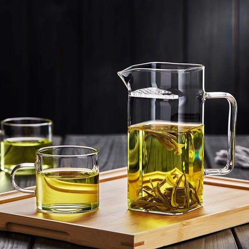厚玻璃茶濾分茶壺綠茶茶具