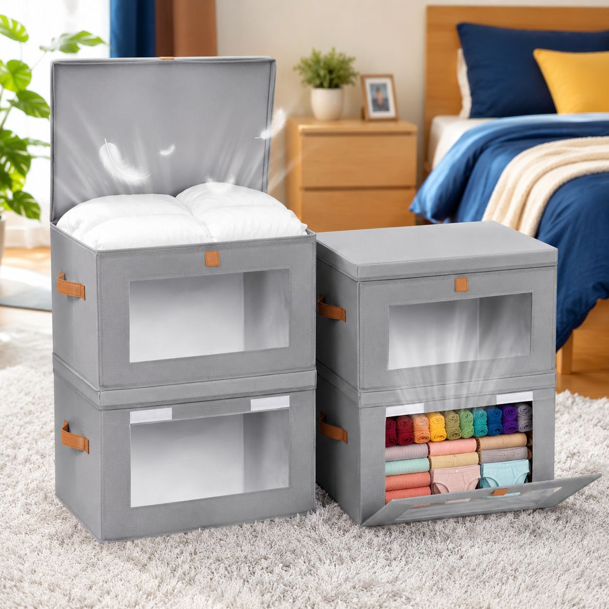 Almacenamiento eficiente con organizador plegable