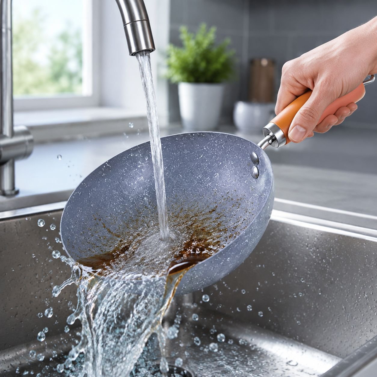 Non-stick mini frying pan with marble pattern, a stylish and affordable household mini frying pan.