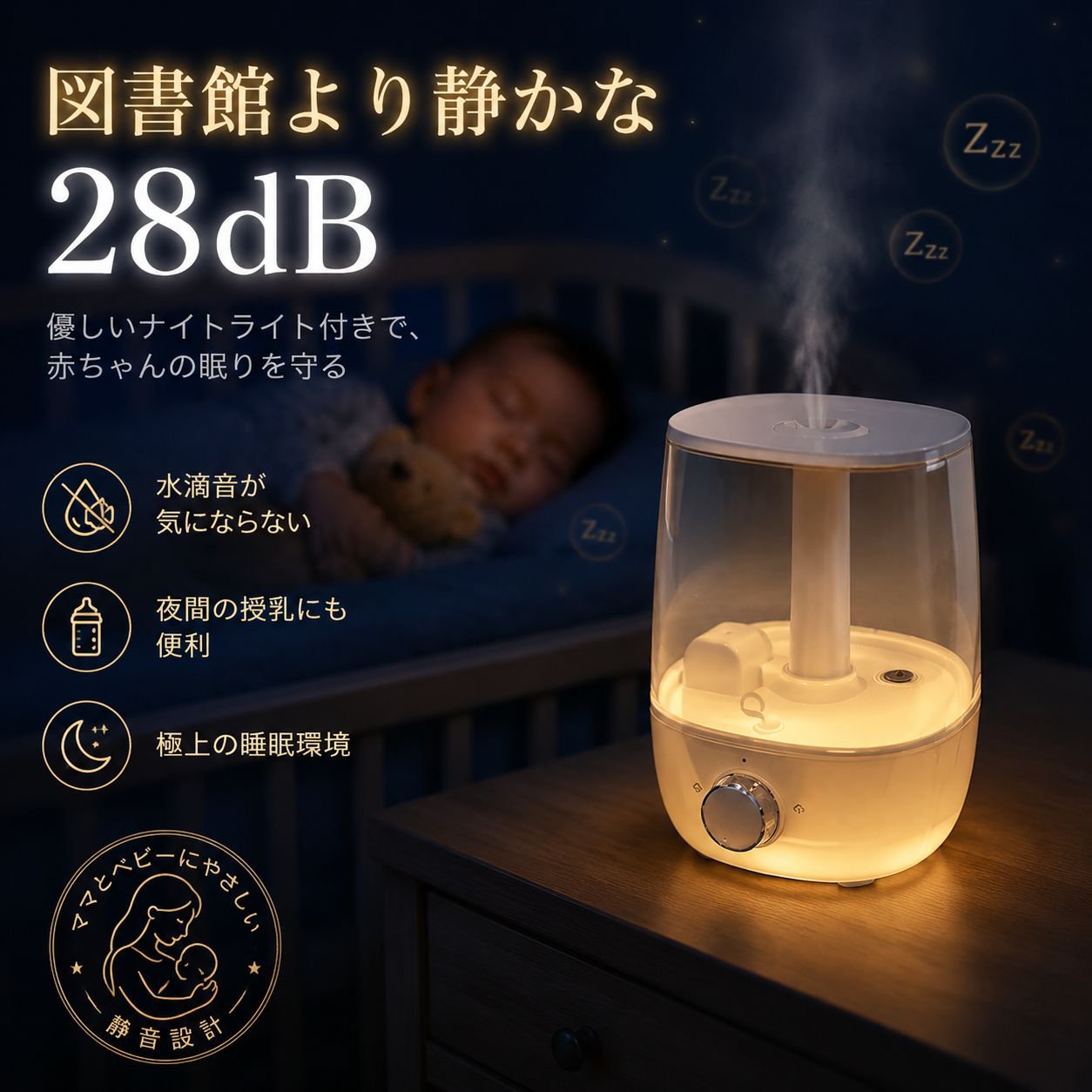 デュアルスプレー大容量寝室加湿器
