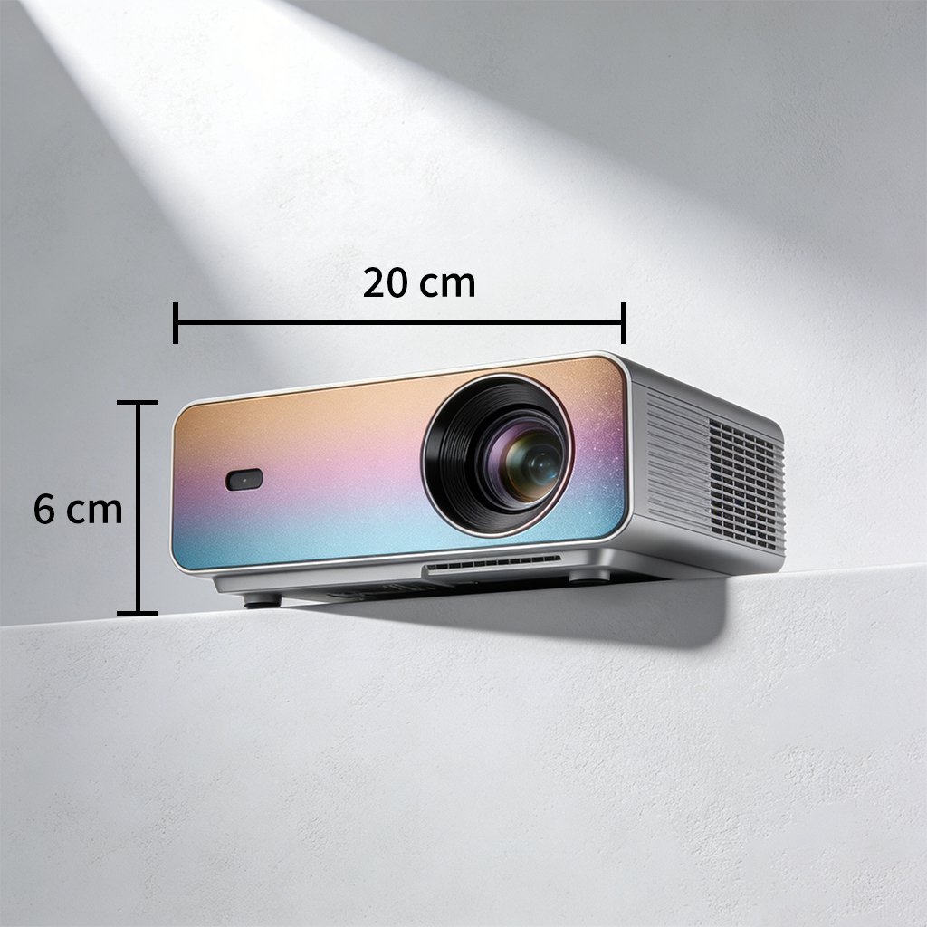 Familia disfrutando de una película con proyector de alta definición