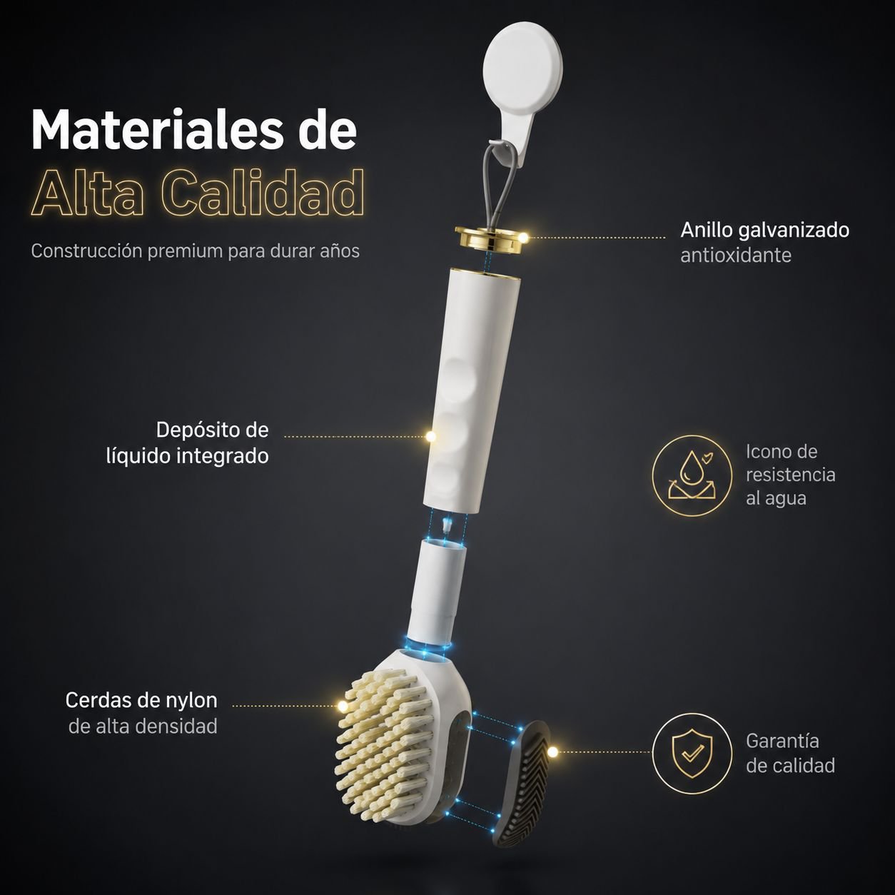 Cepillo para lavar zapatos de uso doméstico con cerdas suaves y función dosificadora