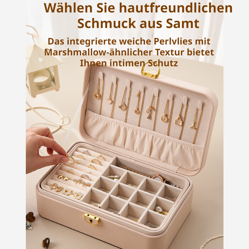 Tragbare Schmuckschatulle für Ringe und Ohrringe