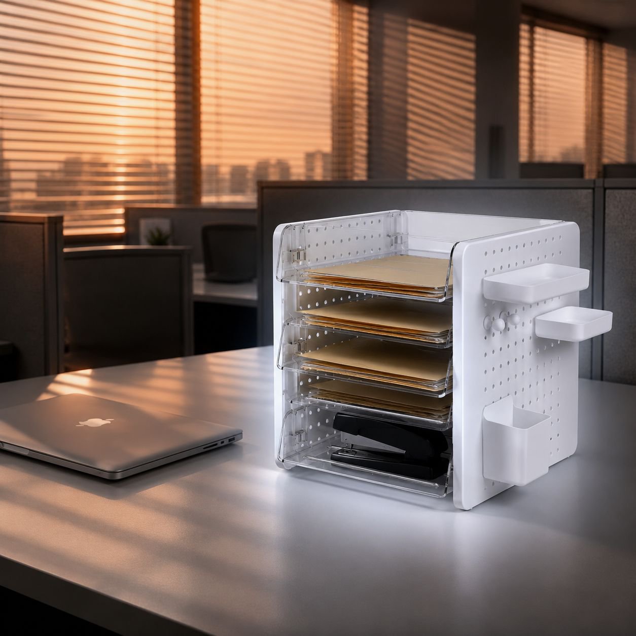 Desk organizer with removable compartments for easy cleaning