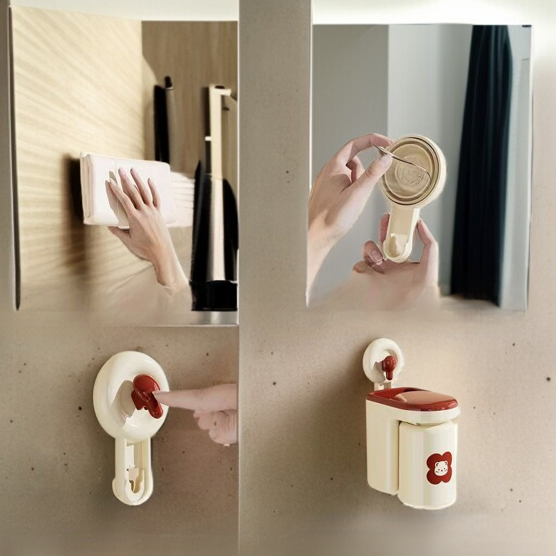 플라워 모양의 칫솔컵 거치대