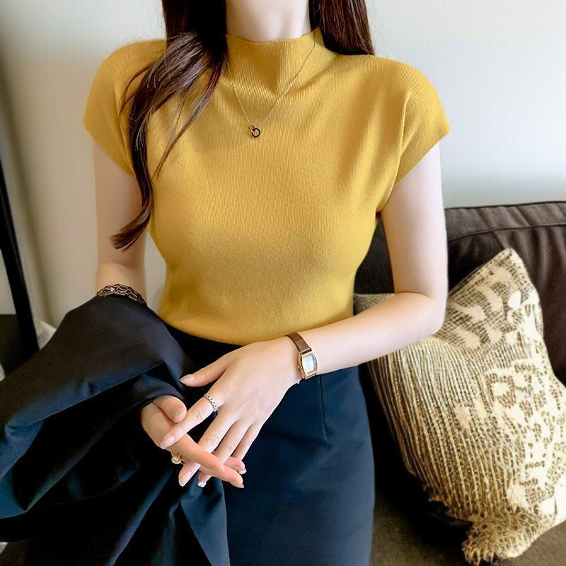 여성용 봄여름 민소매 니트 레깅스 착용 이미지