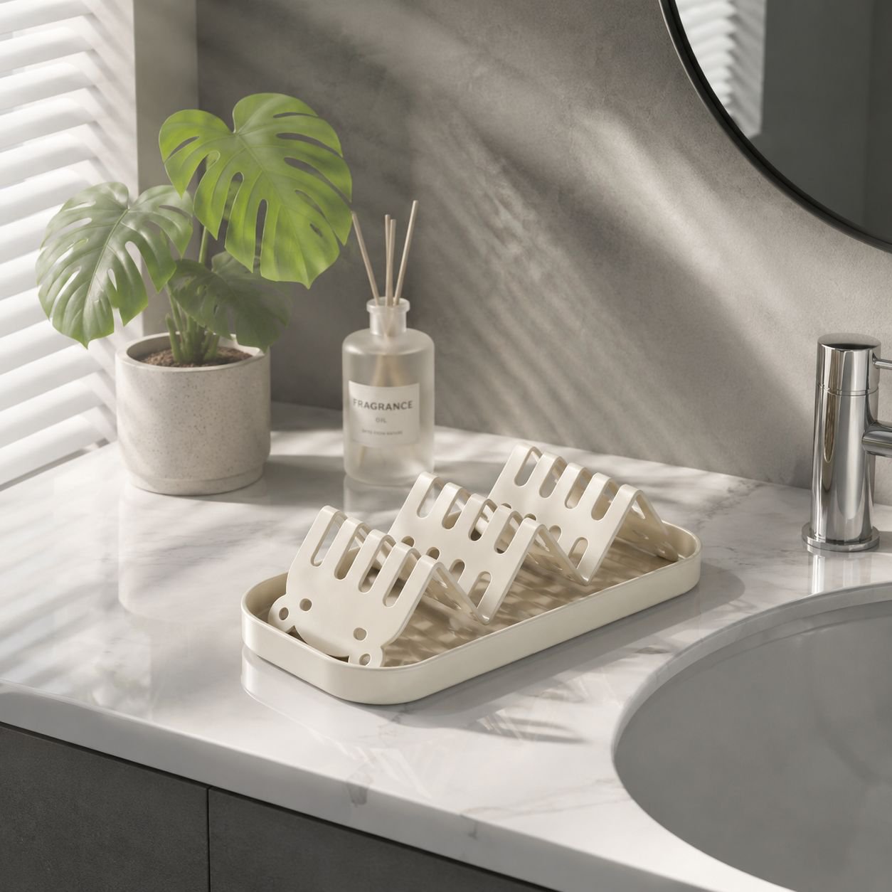 Multifunktionaler Seifenhalter aus Edelstahl im modernen Badezimmer