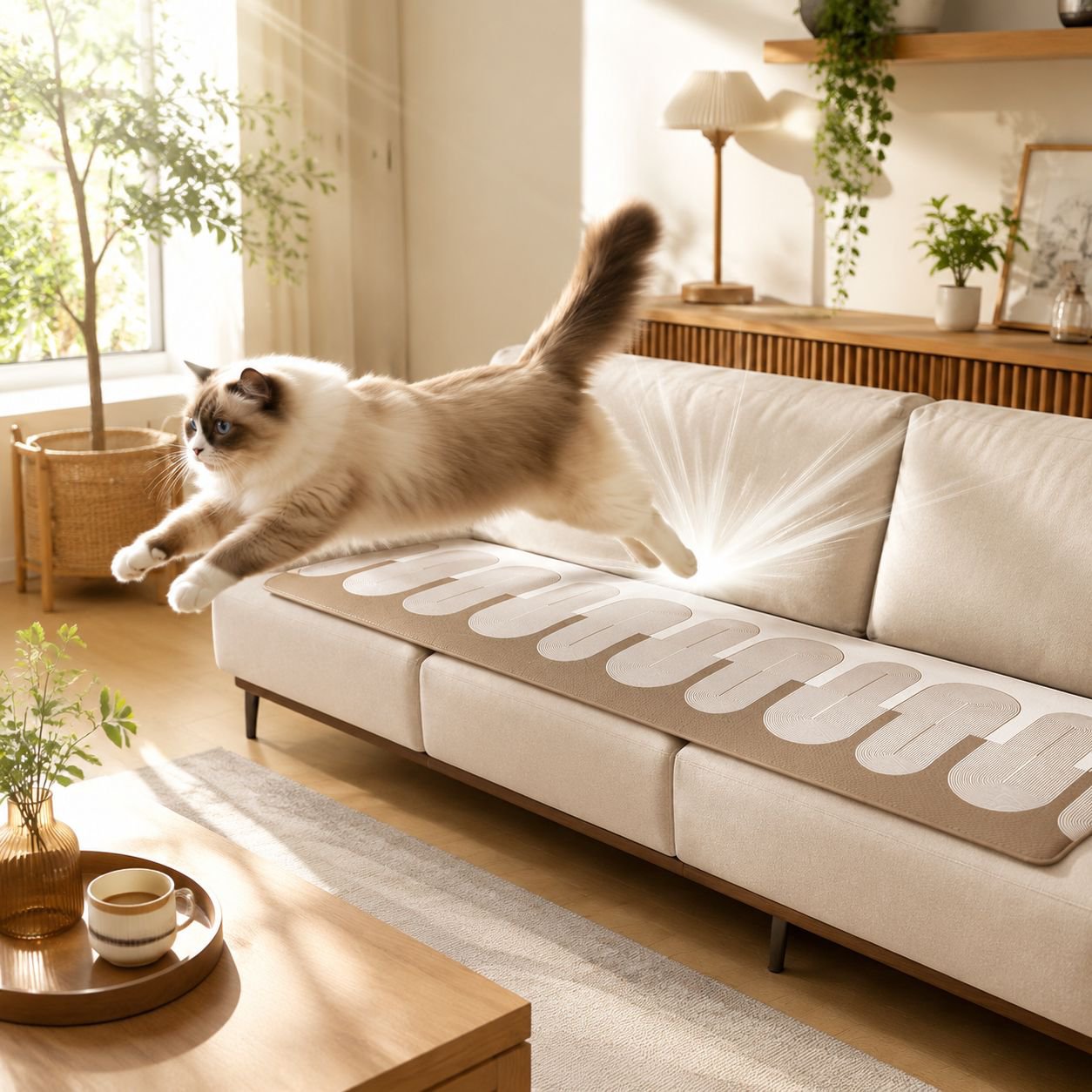 Straight row seat cushion with anti-slip backing