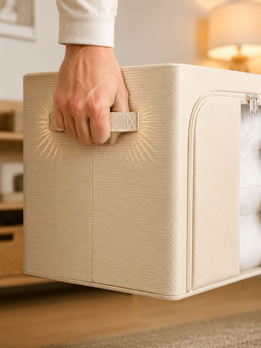 Foldable storage box for organizing clothes