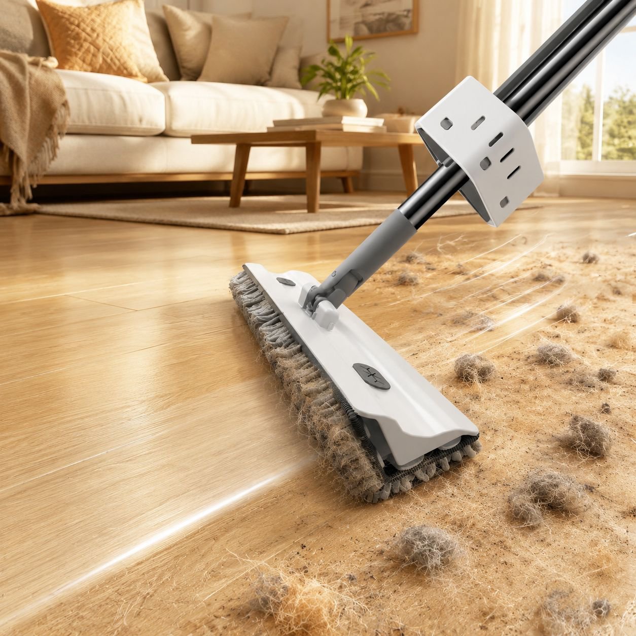 Household doublesided wet and dry dualuse mop