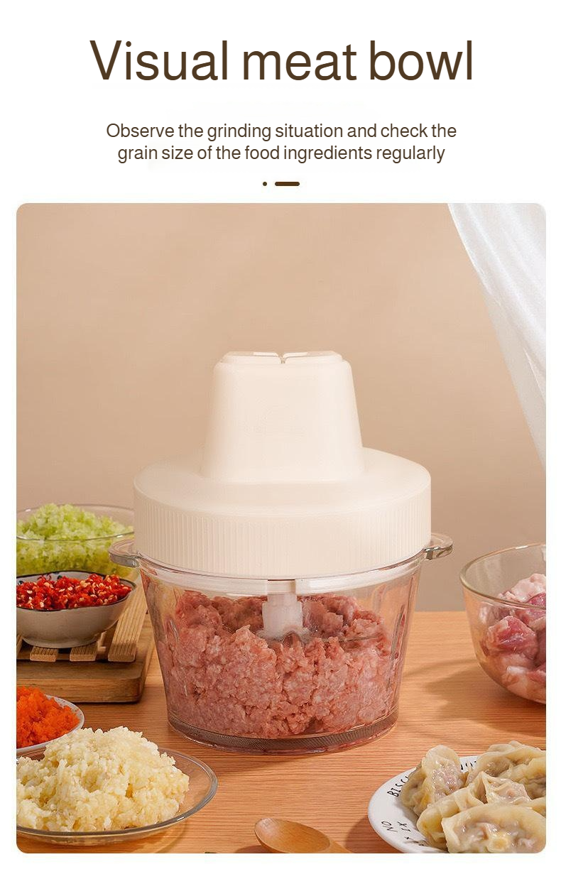 Hachoir à viande électrique multifonction 2L en acier inoxydable