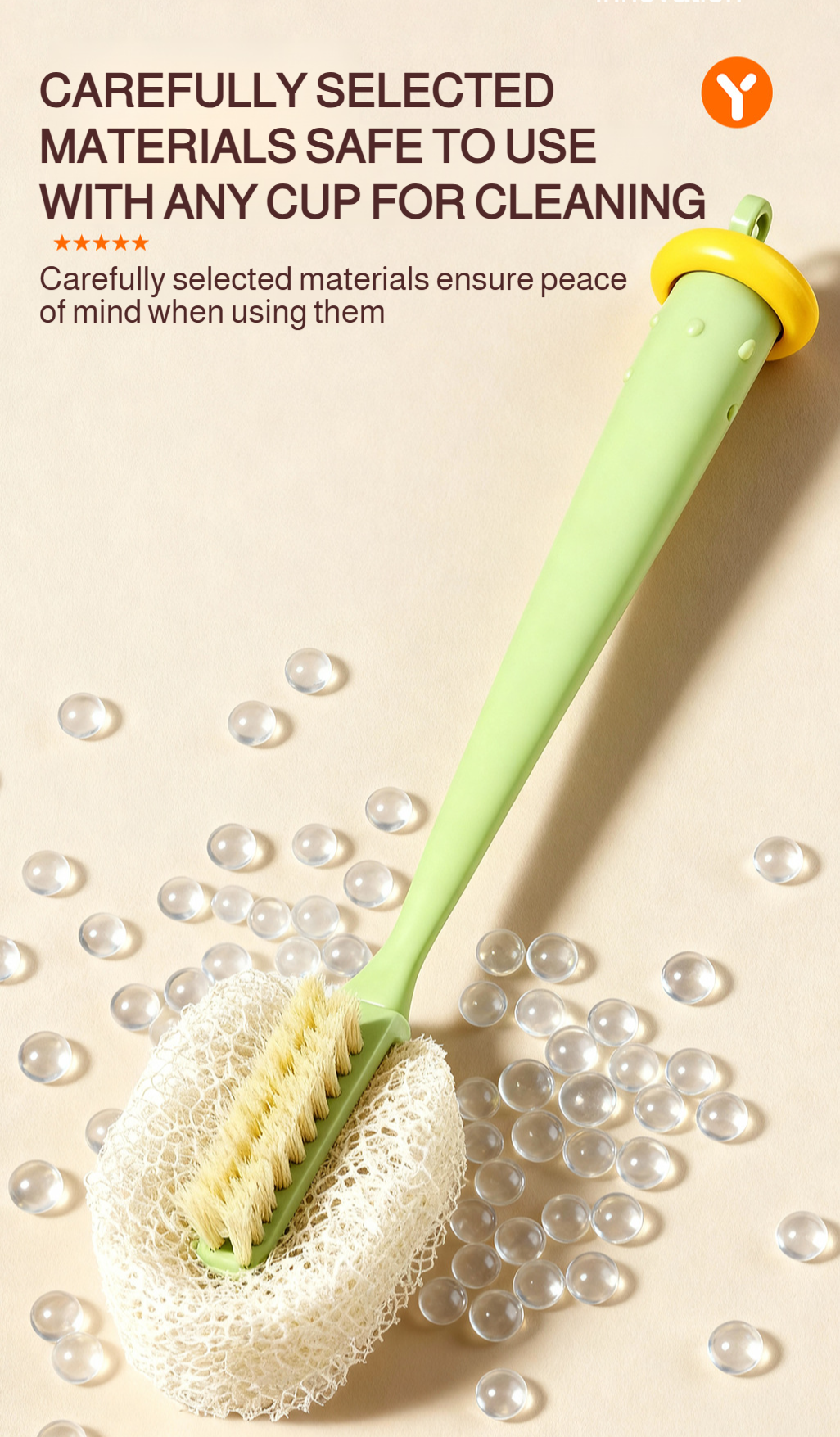 Versatile cleaning brush for kitchen use