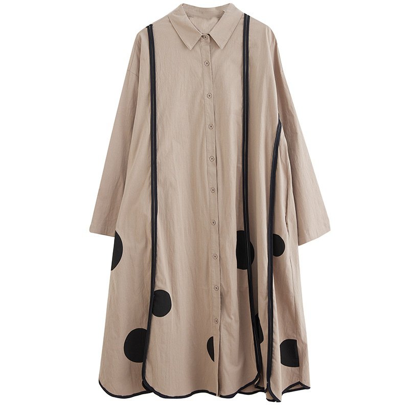 秋の韓国版新作ゆったりとした大きなサイズの花柄レースプリントミディアム丈の文学的なレトロワンピース