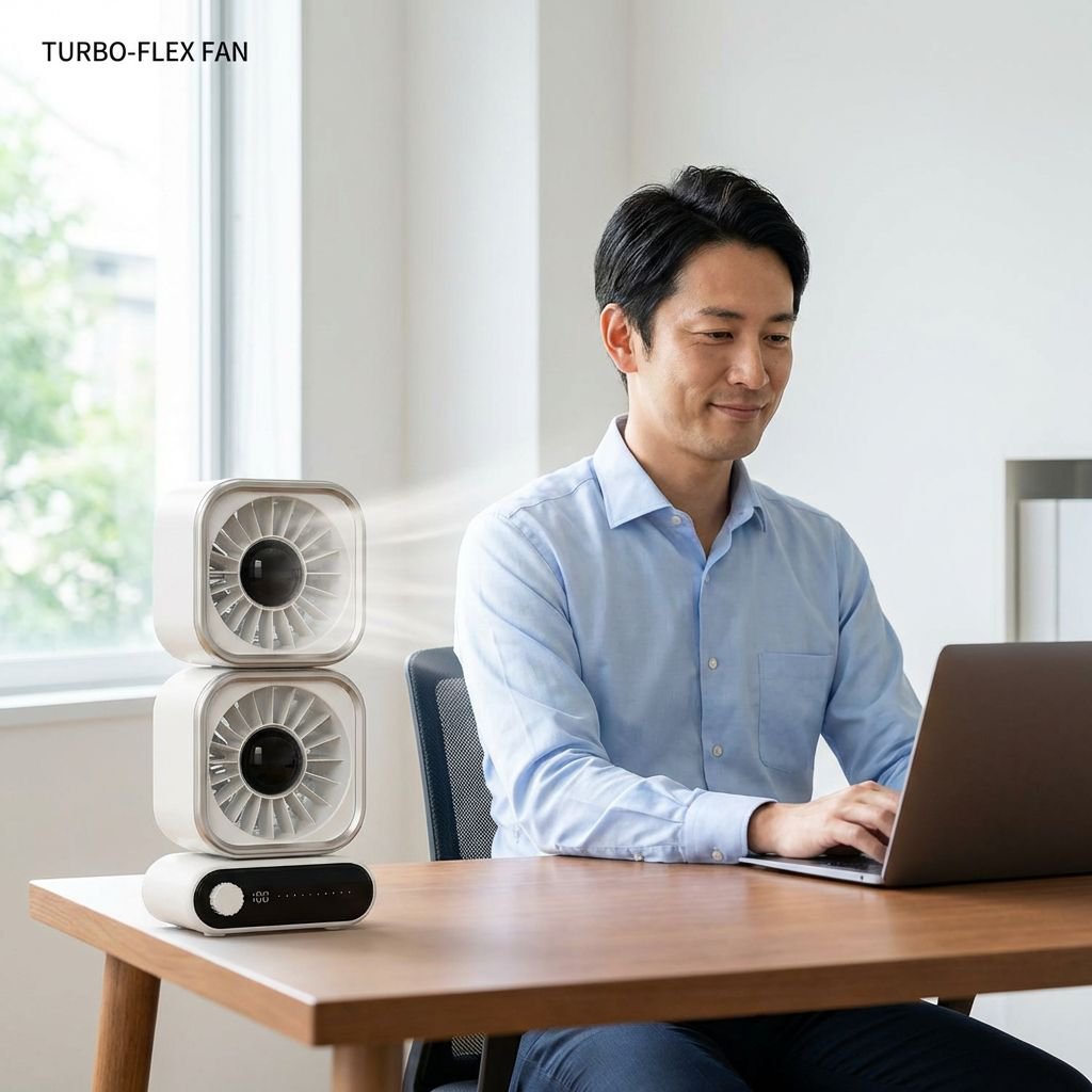 強力風量ダブル吹出口首振りターボファン